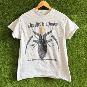 Thy Art is Murder T-Shirt Tee Band Merch Baphomet Suffering White Death Metal